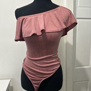 Elegant Off-Shoulder Pink Top